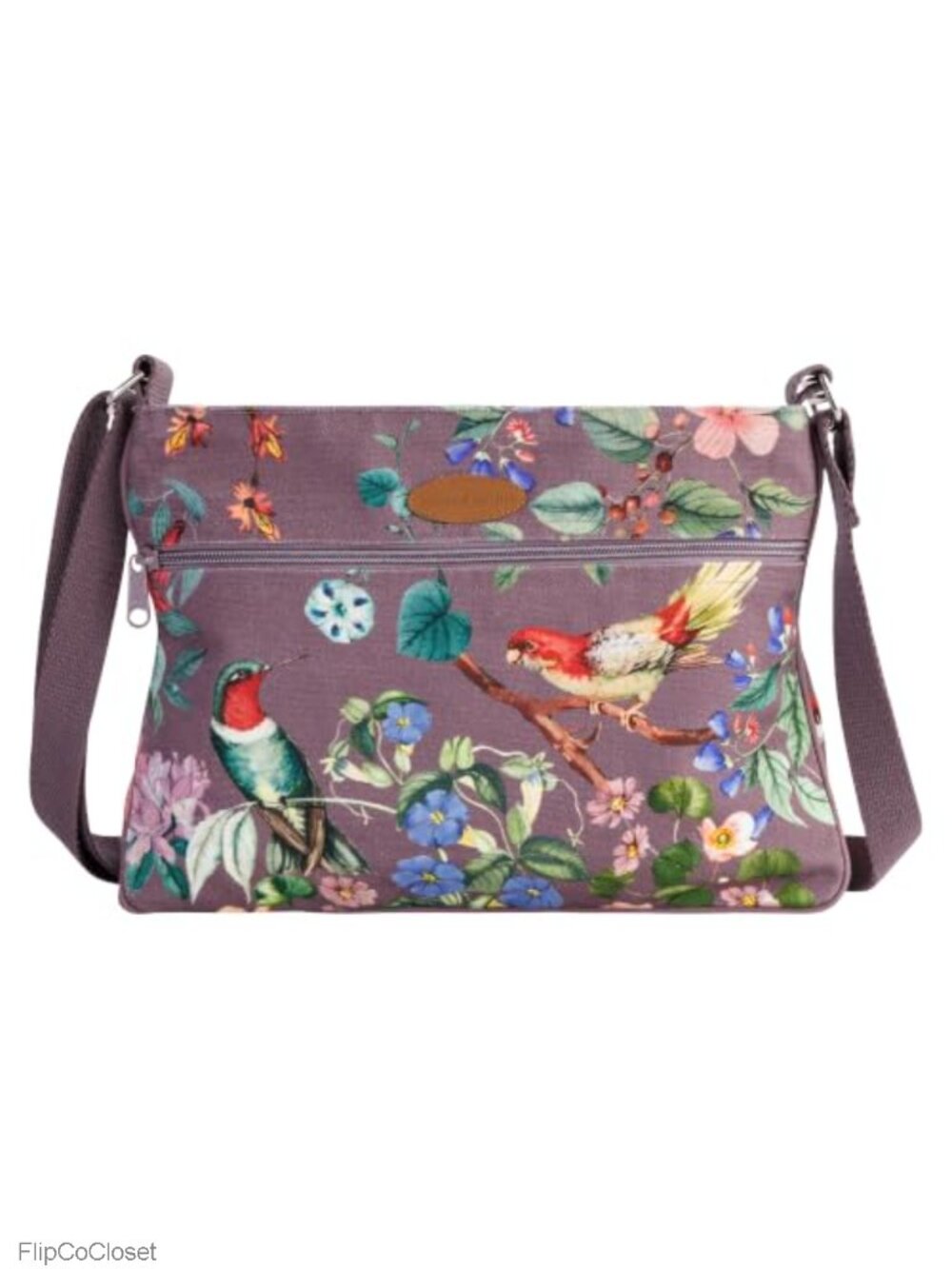 Cotton Canvas Crossbody Bag Zip Top Shoulder Bag Travel Purse